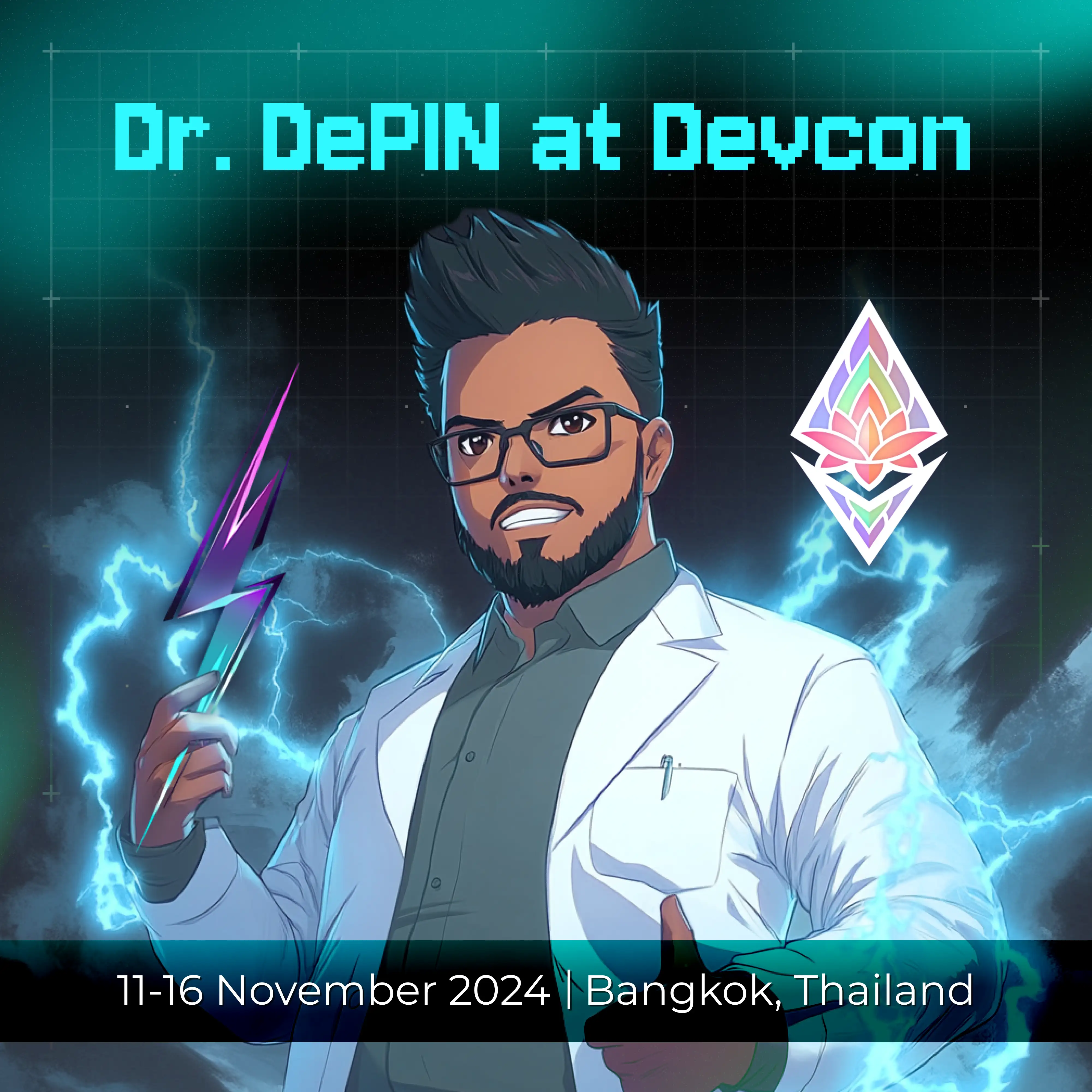 The electric charge inspired by the logo became another recurring element